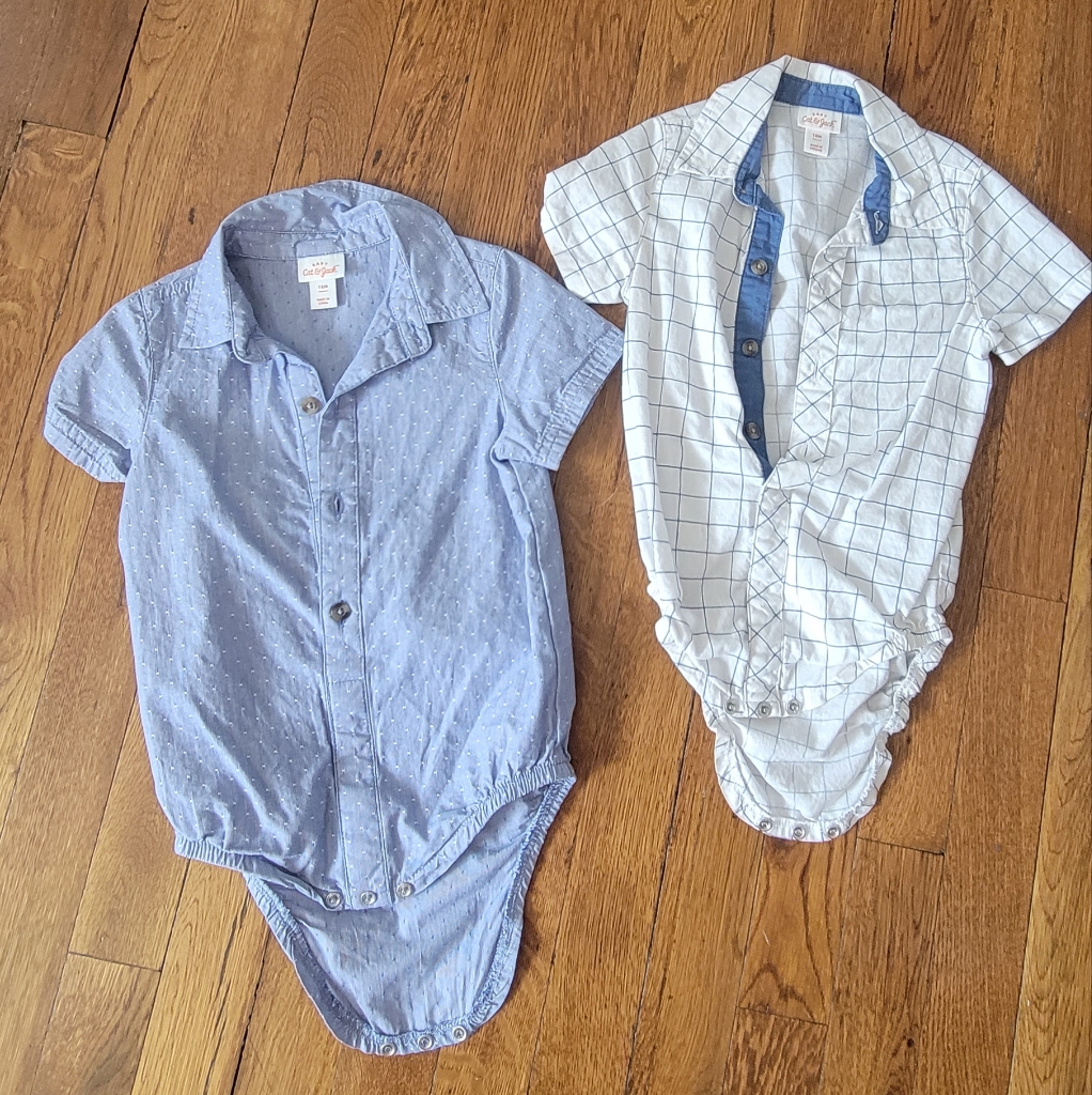 Cat & Jack Bundle 2 Button Down Onsies